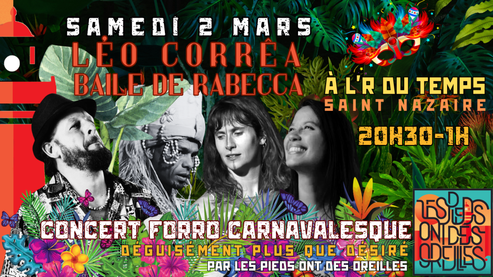 Affiche : Concert brésilien carnavalesque avec Léo Corrêa Baile de Rabeca