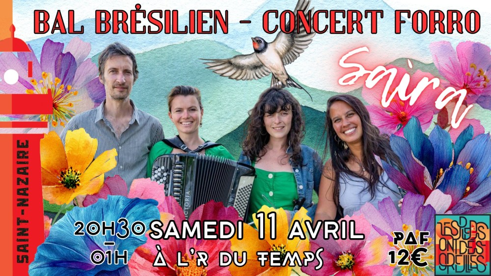 Affiche : Concert de Saíra et stages – à Saint-Nazaire