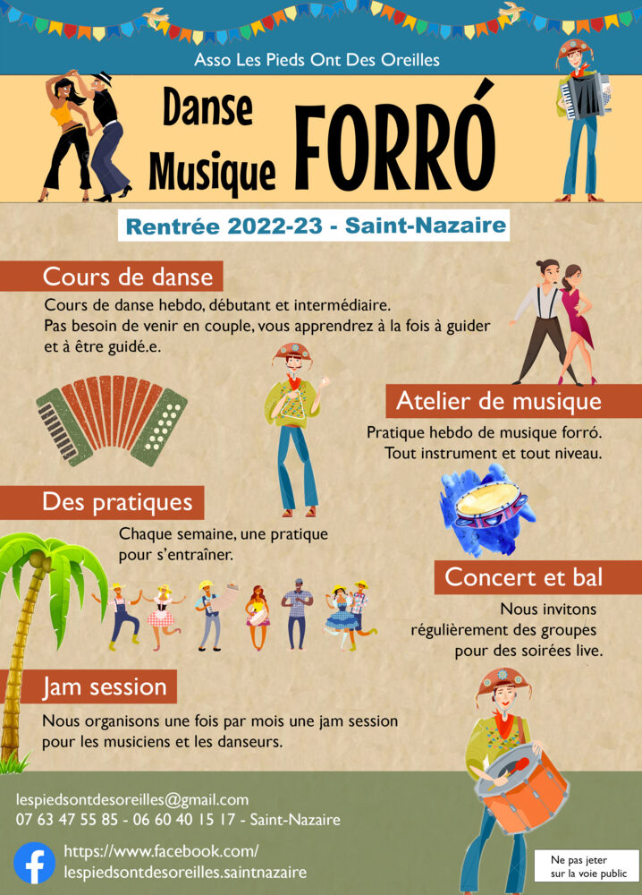 Affiche : Rentrée 2022-23 : cours de danse et de musique forró