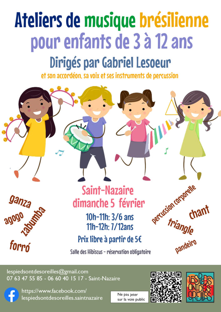 Affiche : Percussion corporelle et chant forró avec Gabriel + bal-jam
