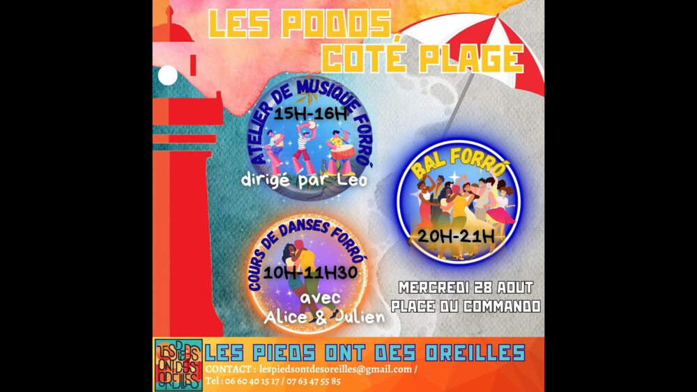 Affiche : Côté plage : atelier danse, musique et bal forró