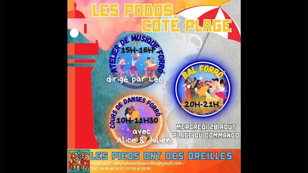 Affiche : Côté plage : atelier danse, musique et bal forró