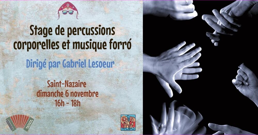 Affiche : Stage de percussions corporelles et musique forró