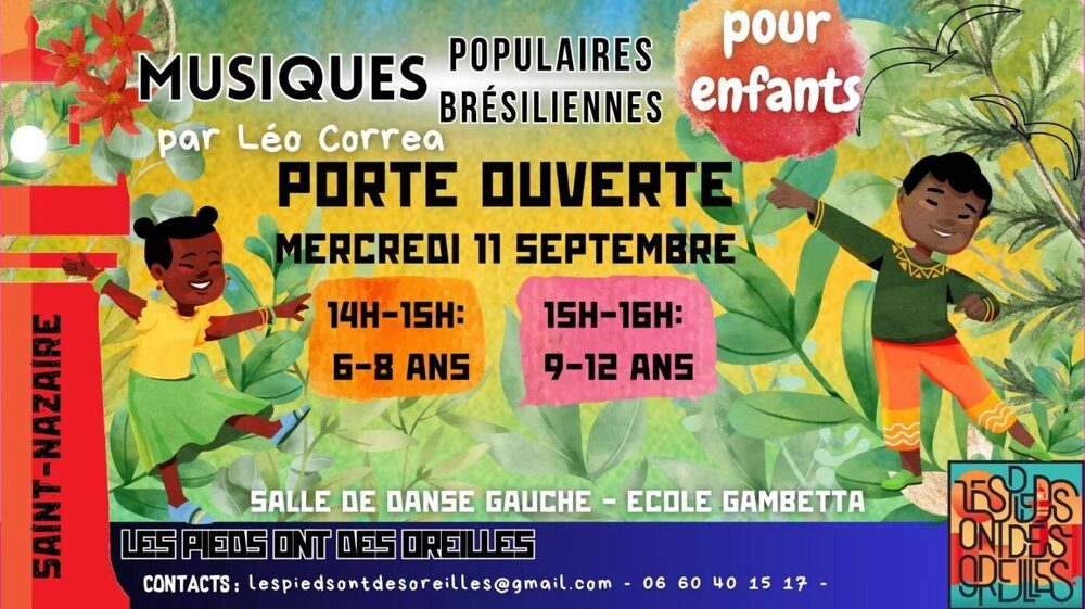Affiche : Portes ouvertes des ateliers de musique brésilienne pour enfants