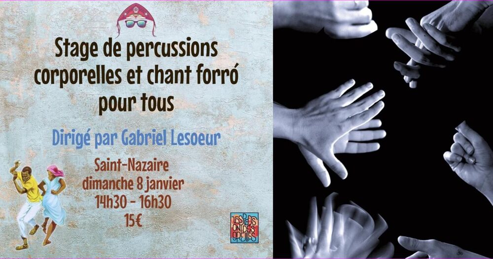 Affiche : Stage de percussion corporelle et chant forró (pour tous)