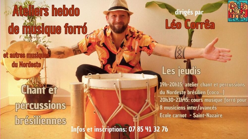 Affiche : Ateliers hebdomadaires de musique brésilienne (forró, coco…)